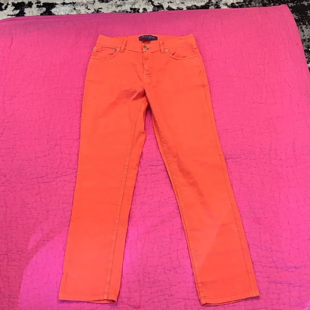 Ralph Lauren purple label Bright Orange Straight Leg Jeans, Size28